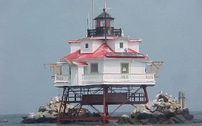 Thomas Point Shoals is the only &quot;screwpile&quot; lighthouse still remaining in Chesapeake Bay. Curious passers-bylove toSee more lighthouse images.