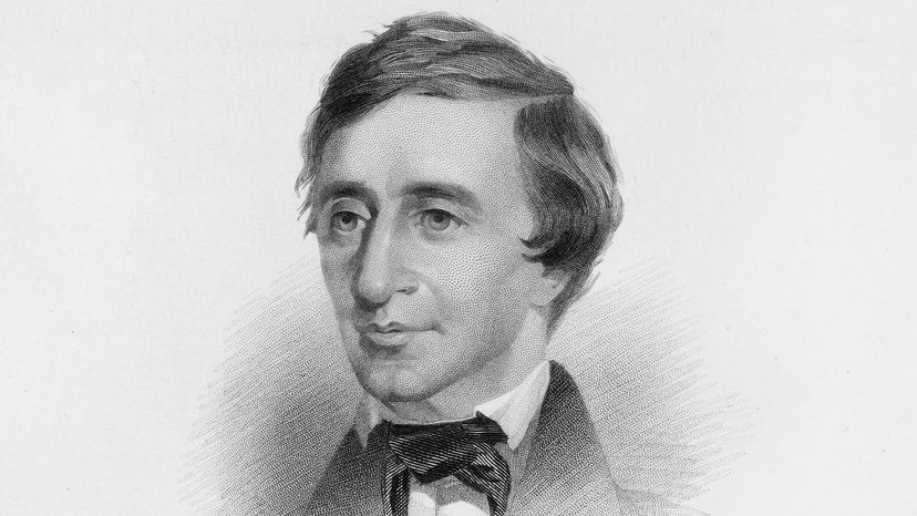 Henry David Thoreau Black and White Bust Portrait