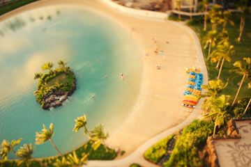 Hawaiian lagoon as shot using a tilt shift lens