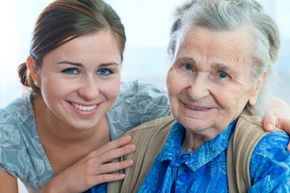 Young woman with elderly woman