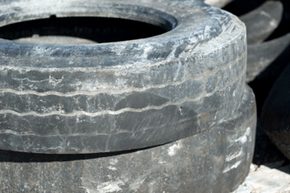 Uneven wear is obvious on these old tires. Don't let your tires get this bad.