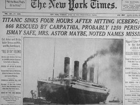 New York Times Titanic headline