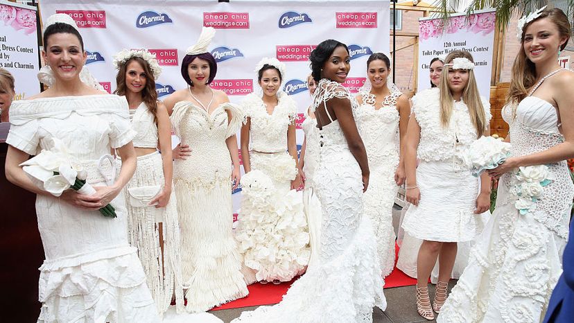 This invention helps brides in big wedding dresses go to the toilet