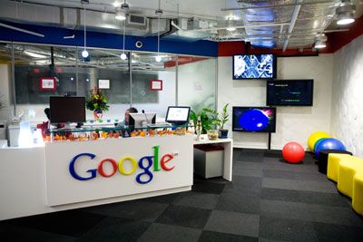 The reception area at Google, Inc. 