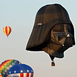 The Darth Vader balloon clearly rises above the rest.