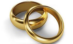 Jewish wedding rings are traditionally plain bands of gold.