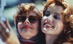 Geena Davis and Susan Sarandon as Thelma and Louise