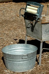old washer bucket