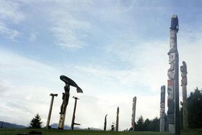 totem poles on Prince of Wales Island