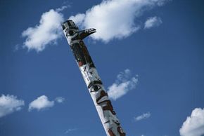 totem pole in Jasper, Alberta, Canada