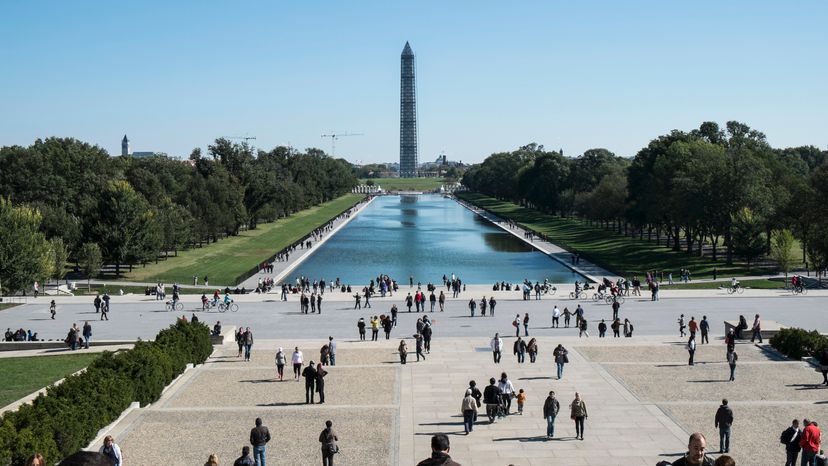 Tourists in Washington Monument