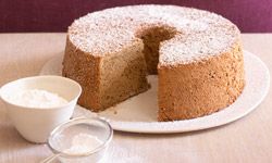 Add a little lift to an American angel food cake with some Italian espresso in the batter.