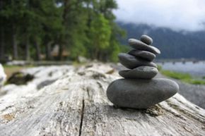 Stone object in balance with nature.