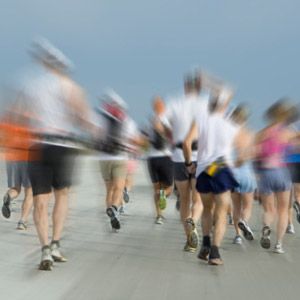 Athlete in motion competing in a blur of sport.