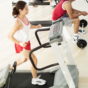 Exercising for a healthy lifestyle in the gym.