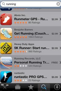 Enter "running" into the Apple App Store's search bar, and you will discover more running apps than you can shake a stick at -- but some only calculate distance in GPS mode.”border=