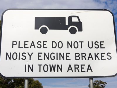 truck brake sign