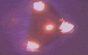 A photograph of a triangular craft reportedly seen by many people flying over Belgium between 1989 and 1990. See more UFO pictures.