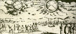 On November 4, 1697, two glowing wheels sailed over Hamburg, Germany, according to one account. Early reports such as these are difficult to evaluate and may or may not be related to the modern UFO phenomenon.