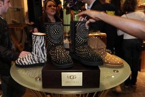 A display of high-end UGG Australia boots in an UGG store in SoHo, NYC, Sept. 10, 2010.