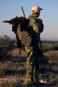 Turkey hunter near Ballinger, Texas.