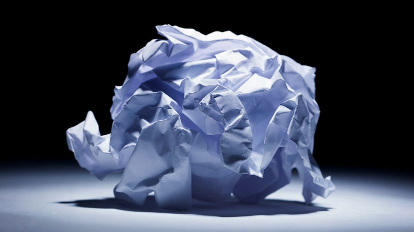 Crumpled sheet of white paper