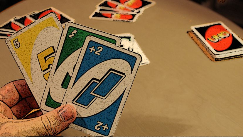 Cards Uno Hand Card Game Company Friends Playing Uno Stock Photo