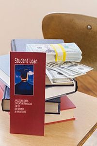 Student loans applications and school books.