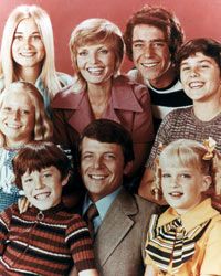 "The Brady Bunch" offered the first televised glimpse into a "blended" family.”border=