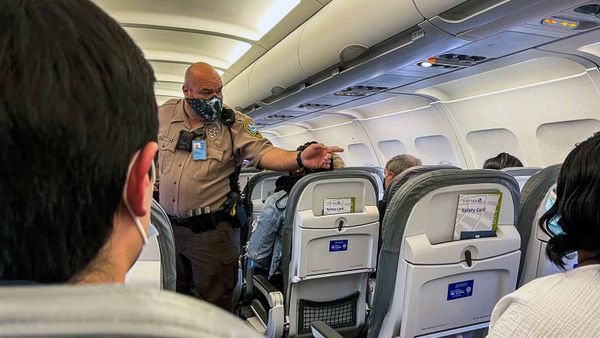 policeman on airplane