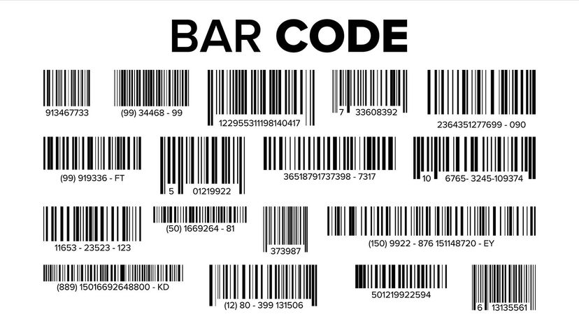 A bunch of unique bar codes.