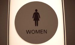 women's restroom door