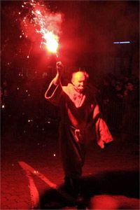 Guy holding flare