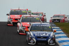 Shane Van Gisbergen drives the #9 SP Tools Racing Ford during qualifying for round nine of the V8 Supercar Championship Series at Phillip Island Grand Prix Circuit on Sept. 17, 2011 in Phillip Island, Australia.