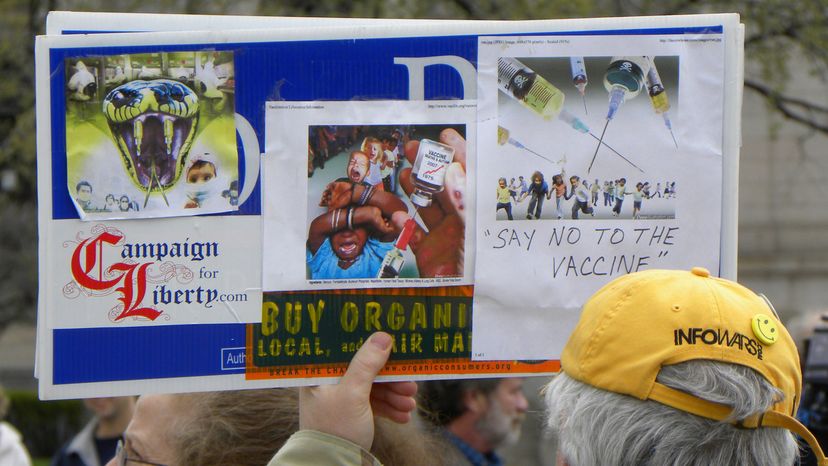 anti-vaccination protestor