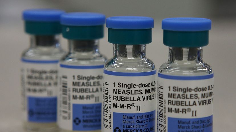 Vials of the measles, mumps and rubella vaccine