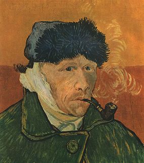 Self-Portrait with Bandaged Ear and Pipe