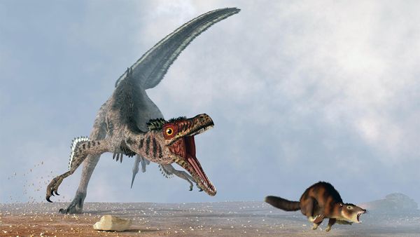 Illustration of extinct reptile dinosaur animal.