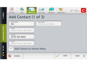 Verizon Hub contact screen