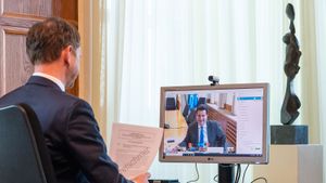 Michael Kretschmer, video conference call