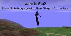 By pressing &quot;G&quot; and then the &quot;Page Up&quot; button, you can fly!