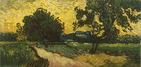Vincent van Gogh's Landscape at Twilight (oil oncanvas, 19-3/4x39-1/4 inches) resides in the VanGogh Museum in Amsterdam.