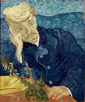 Vincent van Gogh's Portrait of Dr. Gachet (oil on canvas, 26-1/2x22 inches) is part of a private collection.