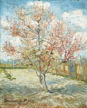 Vincent van Gogh's Peach Trees in Blossom(Souvenir de Mauve) is an oil on canvas(28-3/4x23-1/2 inches) that is housed in theKröller-Müller Museum in Otterlo, Netherlands.