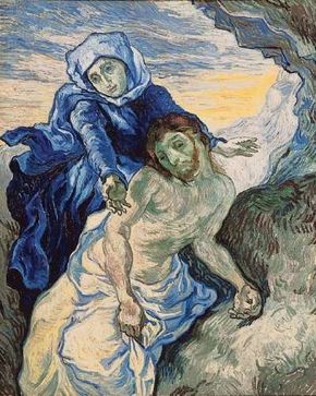 Pietà (After Delacroix) 16-1/2x13-1/2 inches), found at the Van Gogh Museum in Amsterdam.