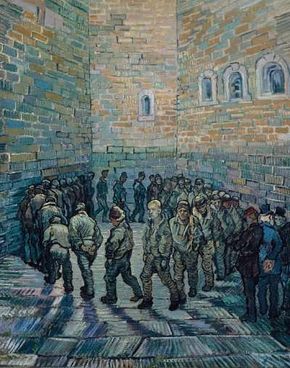 Vincent van Gogh's Prisoners Exercising (After Doré (oil on canvas, 31-1/2x25-1/4 inches) hangs in Moscow's Pushkin Museum of Fine Art.