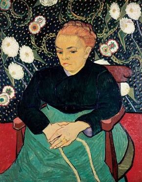 Vincent van Gogh's Madame Roulin Rocking theCradle (La Berceuse) (oil on canvas, 36-1/2x28-3/4inches) is part of the Helen Birch Bartlett Collectionat the Art Institute of Chicago.
