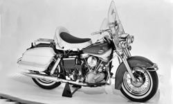 A Harley Davidson Electra Glide motorcycle.&nbsp;