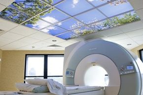 A virtual window installation by Sky Factory in an MRI suite. 
