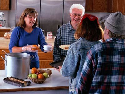 Soup kitchen serving the homeless.